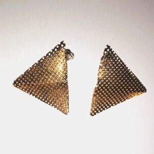 Goldtone Triangle Earrings